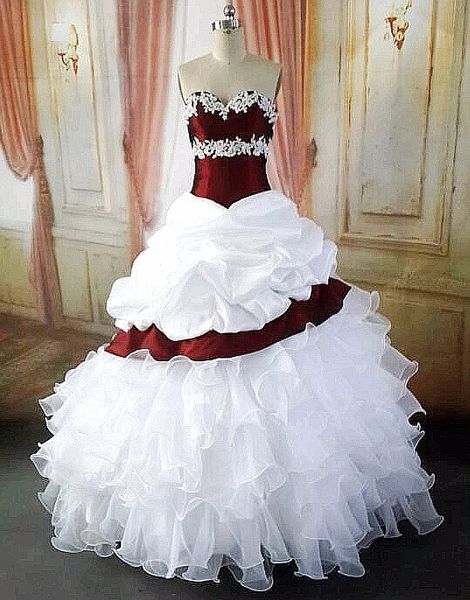 Бальное платье старинные вино красные белые красочные свадебные платья с цветом милая 1950-х готов готические свадебные платья не белые настоящие фото