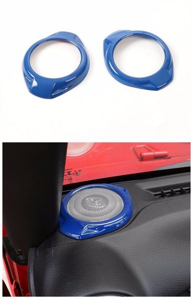 Interior Front Door Sound Speaker Cover Trim Ring For Jeep Wrangler 15 16 Blue Custom Truck Interior Accessories Custom Truck Interior Parts From