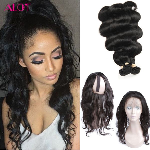 8a Grade 360 Lace Frontal With 3 Bundles Brazilian Virgin Hair