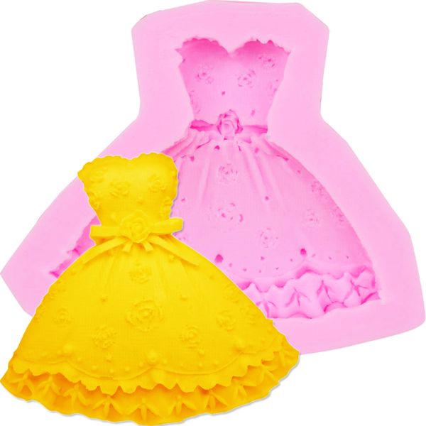 

3d skirt princess dress shape cake mold silicone fondant cake decorating tool baking tools