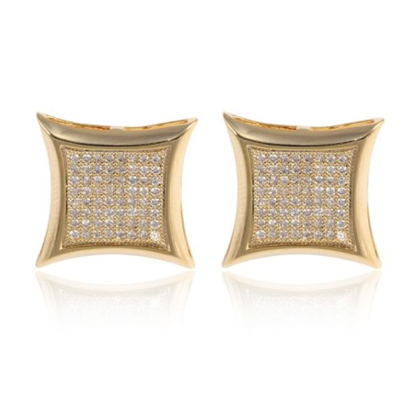 

2017 high quality luxury pure 316L stainless steel round metal stud Earrings yellow gold plated wedding jewelry women men