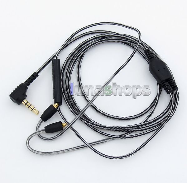 

black and white with mic remote earphone hook audio cable for shure se215 se315 se425 se535 se846