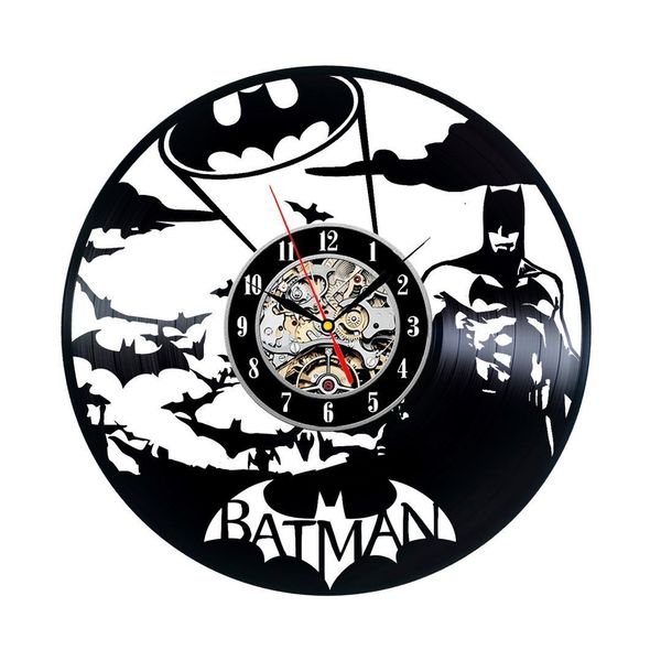 Hot Sale Black Batman Vinyl Record Wall Clock Gift Idea For Adults