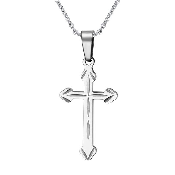 

fashion men women cross necklaces & pendants jewelry stainless steel gold color pendants for men jewelry pn-300, Silver
