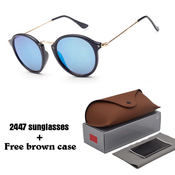 

wholesale - brand designer classic round sunglasses men women vintage retro sun glasses women driving metal eyewear with cases and box, White;black