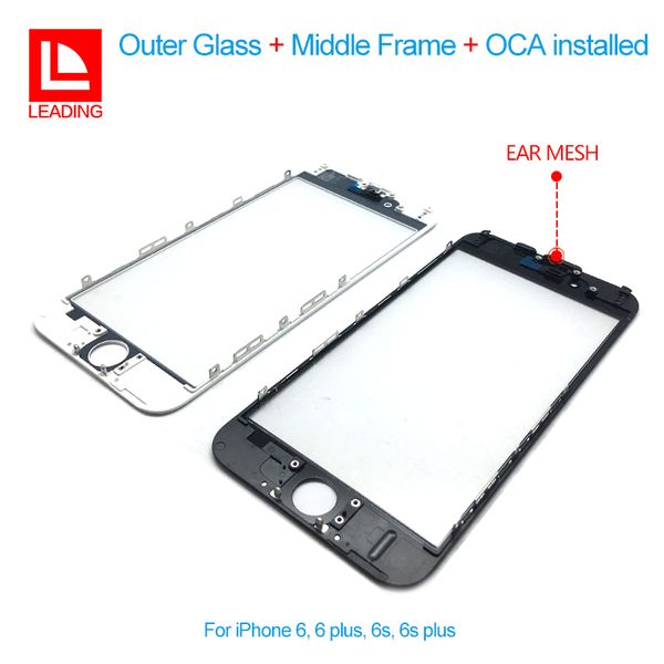 

Front Touch Screen Panel Outer Glass Lens with Cold Press Middle Frame with OCA installed for iPhone 6 6s 6 plus 6s plus