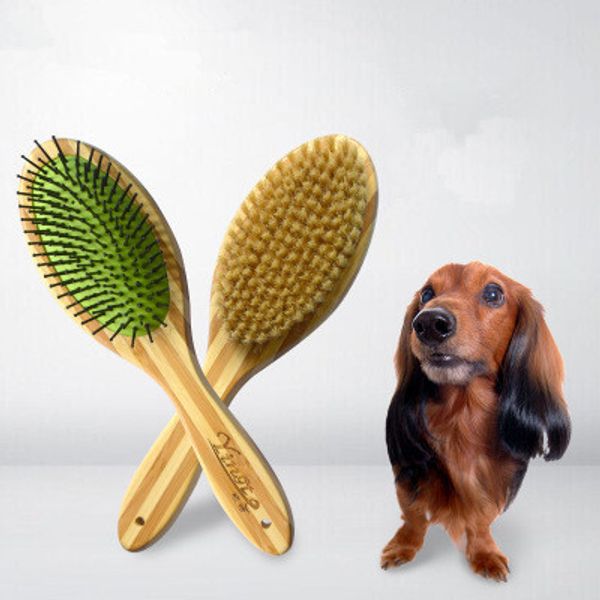 2019 2 In 1 Brush Pet Cats Comb Long Hair Brush Wooden Handle