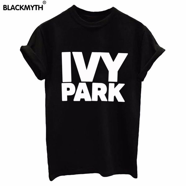 

wholesale- women's o-neck ivy park letters print summer shirt short sleeves white black slim tee shirt