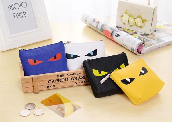 

new fashion korean version of the cartoon casual meow whiskey nylon wallet cute little monster coin bag key bag hand bags factory price, Red;black