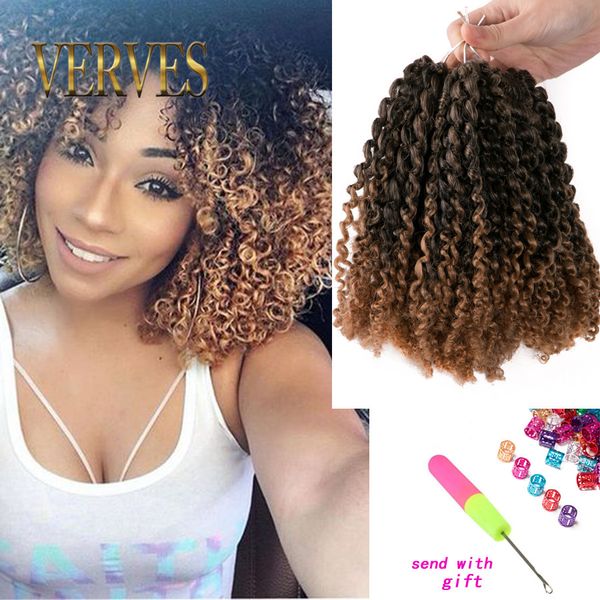 Wholesale Synthetic Kinky Twist Crochet Braids Hair Blonde 8 Inch