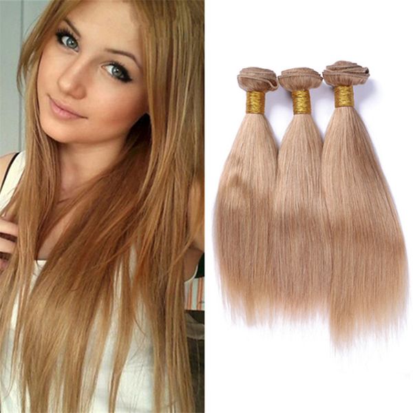 8a Strawberry Blonde Virgin Brazilian Straight Hair Weaves Color