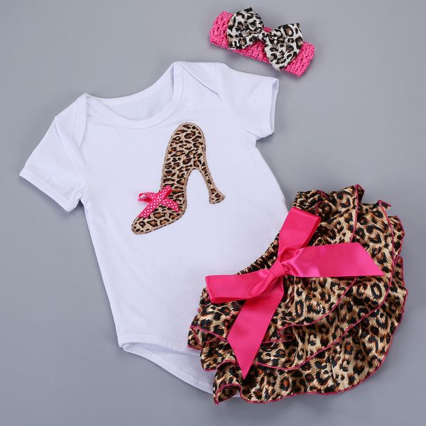 New Born Baby Girl Clothes Capispalla Baby's Set Casual Pullover Top + Shorts + Fascia per capelli Roupa Infantil Baby Costume # 7B3008