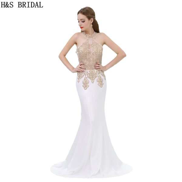 

Real photo 2017 evening dre e long chiffon applique halter illu ion evening party prom gown b001
