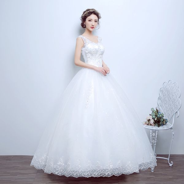 

2017 latest wedding dresses with appliques glamorous ball gown formal dress wedding gowns elegant vestidos de novia bridal gown, White