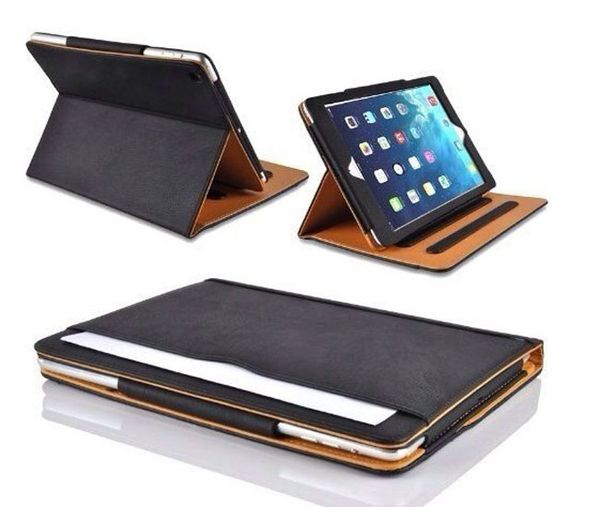 

Tan Leather Wallet Stand Flip Case Smart Cover for New iPad 2017 Air 2 3 4 5 6 7 Air Air2 Pro 10.5 9.7 inch Mini Mini2 Mini3 Mini4