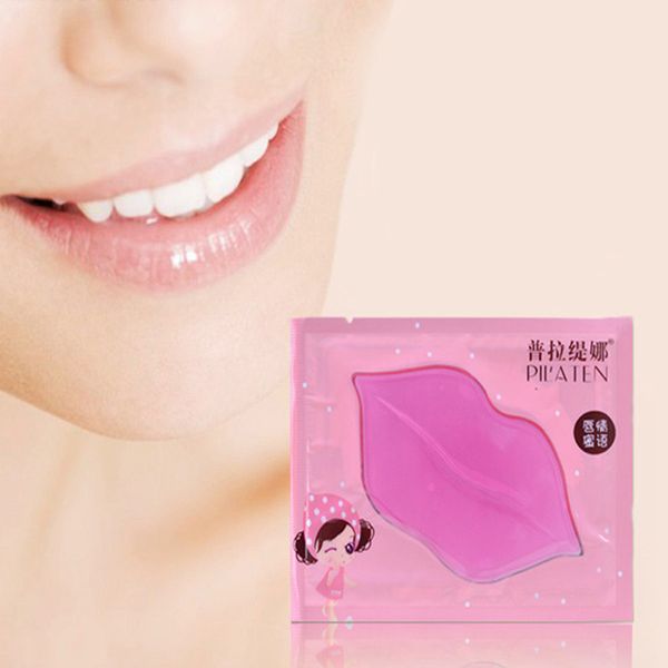 

wholesale- 5pcs crystal collagen lip mask plumper moisture essence gel pads hydrating anti-wrinkles mask for lip care enhancer remove lines