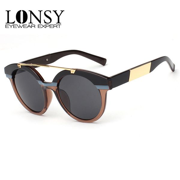 

wholesale- 2016 new fashion vintage sunglasses women brand designer cat eye sun glasses men women glasses oculos de sol feminino cc1555, White;black