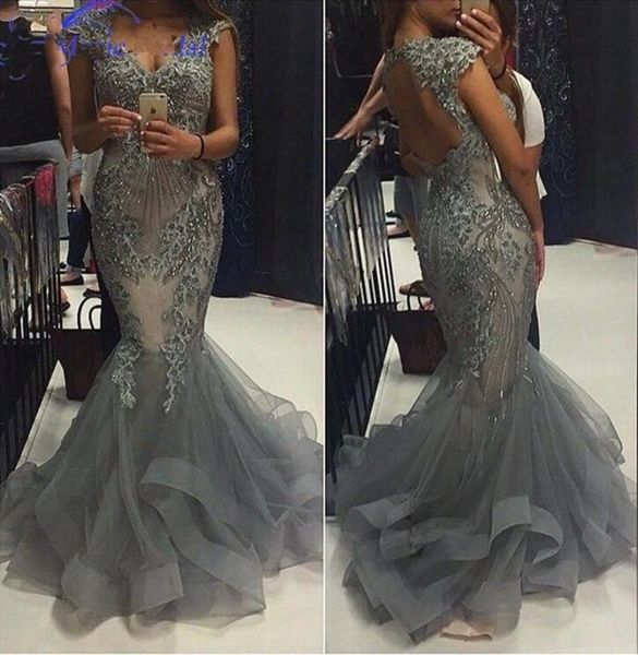 

luxury 2016 mermaid evening dresses hollow back tiered ruffles formal gowns for prom party vestidos plus size, Black;red