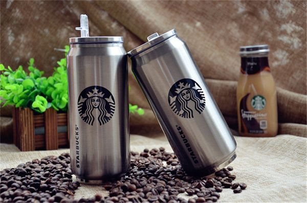 

2017 new 500ml starbuck beverage can stainless steel starbucks mugs with straws
