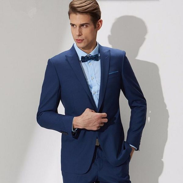 

custom made blue groom suits tuxedos notched lapel men's wedding suits groomsmen suits handsome wedding tuxedo(jacket+pants), White;black