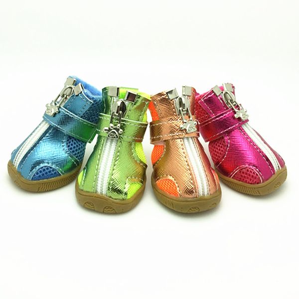 

pet fashion series dog shoes booties silicone soles breathable mesh dog boots 5 sizes 5 colors ing
