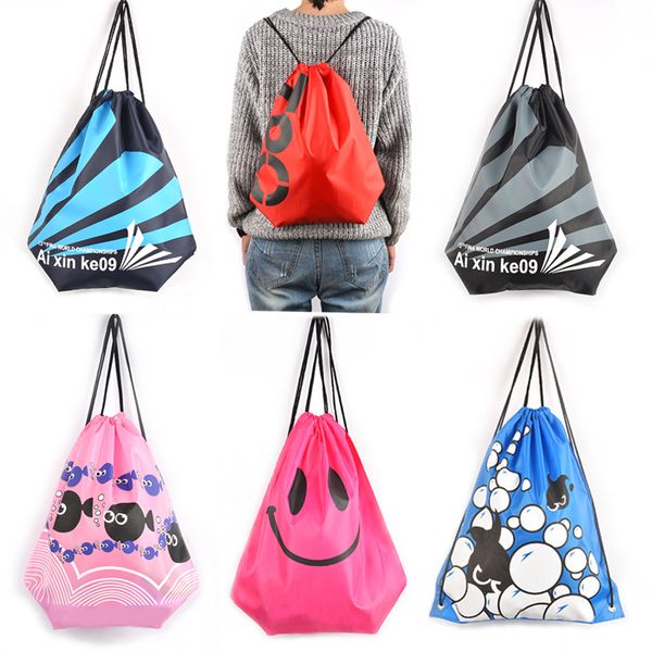 

fashion cute emoji drawstring bags for women mens children cartoon emoji backpacks fashion smile printed student bags d768