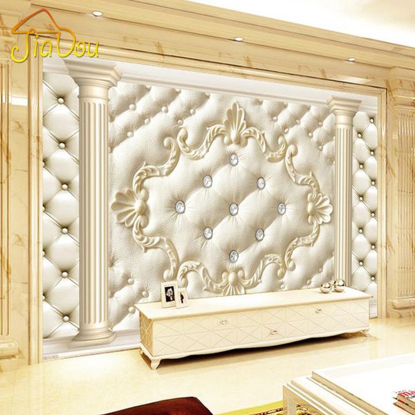 

wholesale-european style roman column soft pack 3d stereoscopic custom mural wallpaper living room sofa non-woven tv backdrop wallpaper