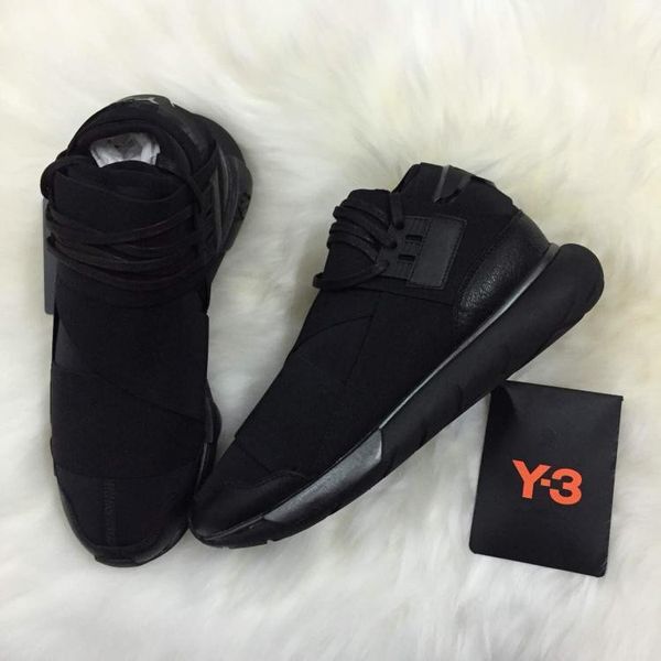 

all black white color mens y3 qasa high sneakers good quality womens shoe men y-3 black red shoes boots size 36-45, White;red