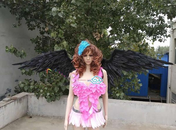 Siyah Şeytan kanatları Oyunu Cosplay sahne peri melek kanatları Moda aksesuarları yaratıcı ekran Dekorasyon stüdyo EMS Ücretsiz kargo