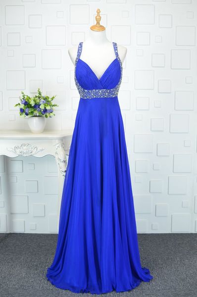 

спагетти v шеи шифон линия вечернее платье длинные 2017 новый бисером вечерние платья без спинки, Black;red