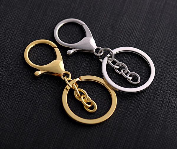 

metal lobster buckle long-lasting color 30mm high-grade electroplating car metal key chain kr187 keychains mix order 20 pieces a lot, Slivery;golden