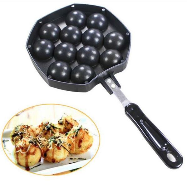 

baking dishes 12 holes takoyaki grill pan plate mold ocs ball maker with handle kitchen cooking baking decorating tools