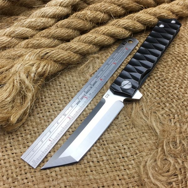 Новый TwoSun Tanto All-Сталь Ручка D2 лезвия Шарикоподшипники Fast Open Открытие Карман Охота Открытый Складной нож Инструменты TS20