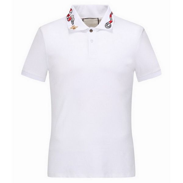 

cotton male black shirt man white snake stretch design fashion jersey split polo hem collar iehab