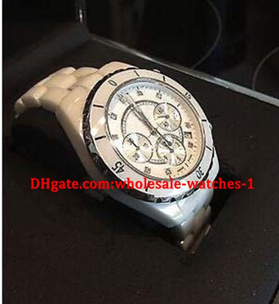 

wholesale - luxury new style white ceramic chronograph Â watch, Slivery;brown