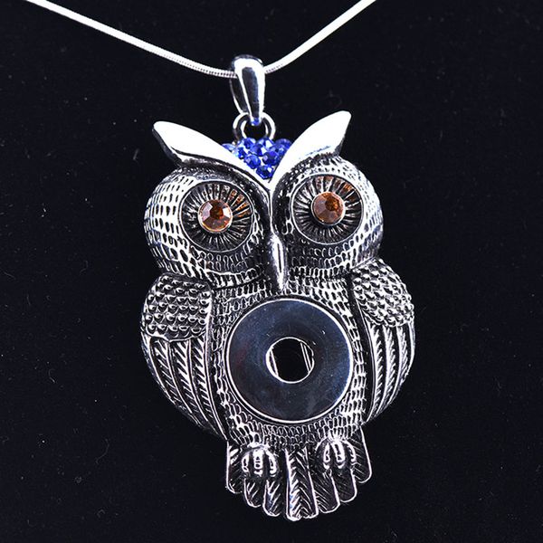 

10pcs owl antique silver 18mm button ginger snap buttons diy interchangeable for women statement necklace 2017 april style