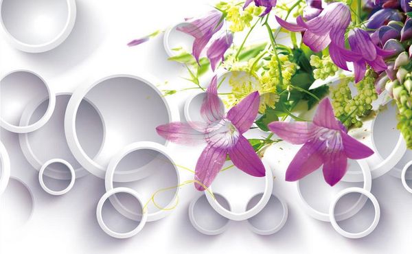 

purple flowers 3d stereo wall decorative paintings mural 3d wallpaper 3d wall papers for tv backdrop
