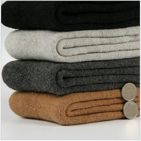 

brand new terry socks for men fashion warm autumn winter rabbit cashmere wool coffee grey 10pcs/lot ing, Black