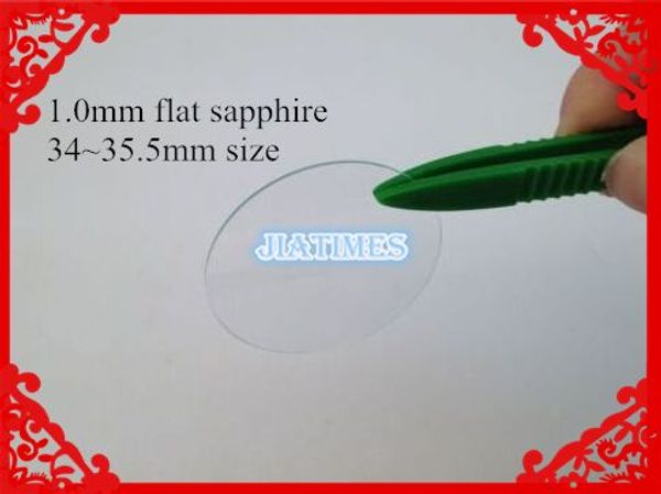 

wholesale- 1pcs 1.0mm 34-35.5mm flat sapphire watch glass crystal watch repair accessories in high quality