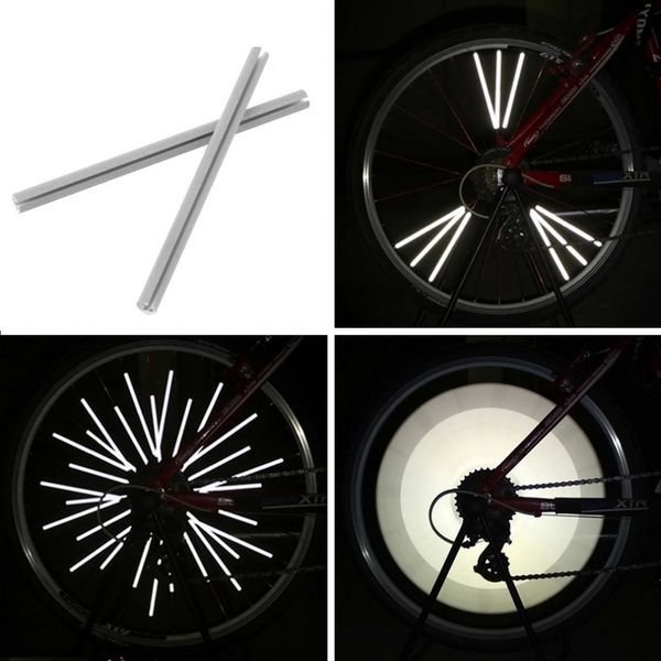 

wholesale- 24pcs bicycle reflective mount clip tube warning strip bicycle bike wheel spoke reflector mountain rear bike reflector light