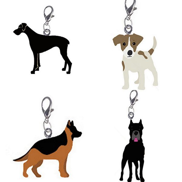 Cartoon Pet Dog Cat Tag Id Pet Pendant Great Dane Jack Russell German Shepherd Cane Corso Hotsale Fit Pet Collar Key Chain Service Dog Id Card Therapy
