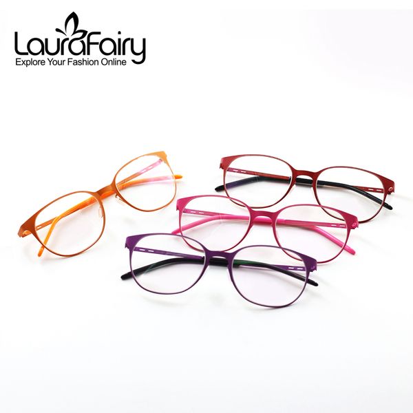 

wholesale- laura fairy ultra-thin stainless steel eye glasses frames for women colorful memory super flex optical eyewear frame, Silver