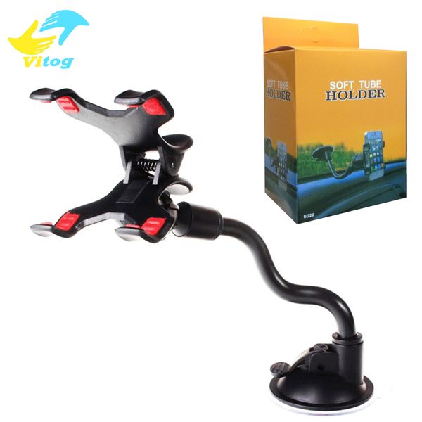 

For iphone 6 6 double clip car mount ea y to u e univer al long arm neck 360Â°rotation wind hield phone holder for cell phone retail pac