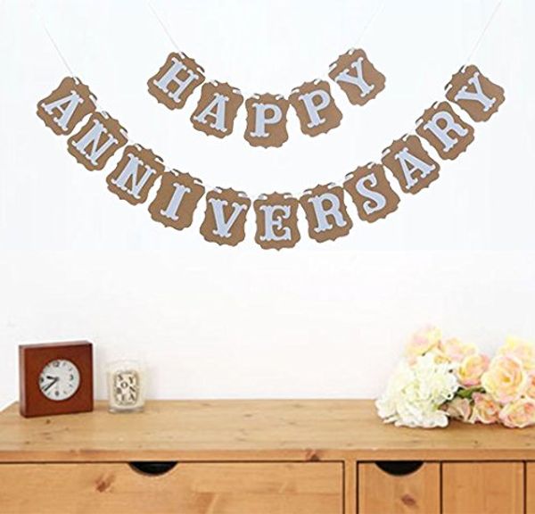 

happy anniversary banner garland bunting sign party decoration p props