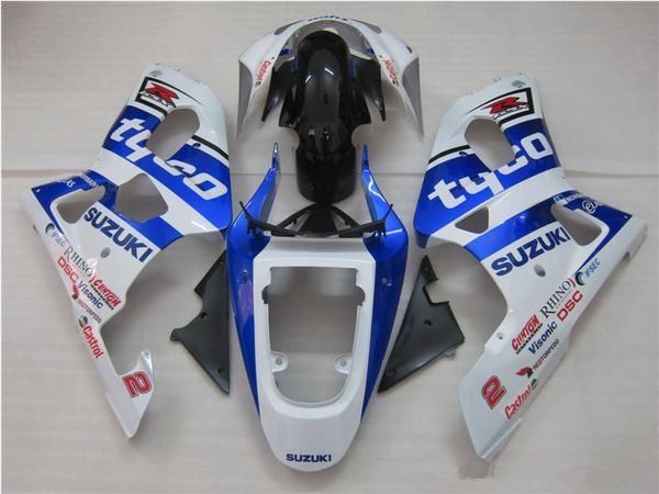 

gifts new abs motor fairing kits 100% fit for suzuki gsxr600 gsxr750 01 02 03 k1 r600 r750 2001 2002 2003 bodywork set blue white tyco