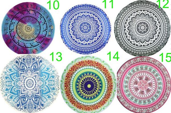 Круглый Mandala Пляжные полотенца Printed Гобелен Hippy Boho Скатерть Bohemian пляжное полотенце Салфетка крышки пляжа шаль Wrap по DHL