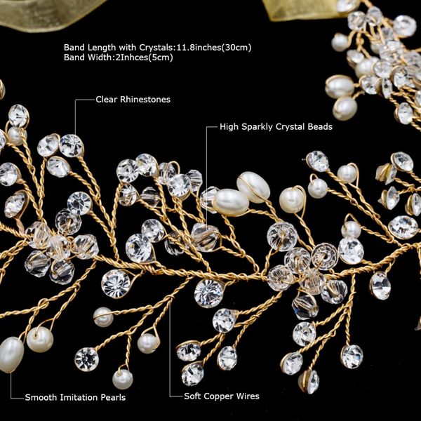 2019 Sep Lace Classic Rhinestone Crystals Soft Headband Hair