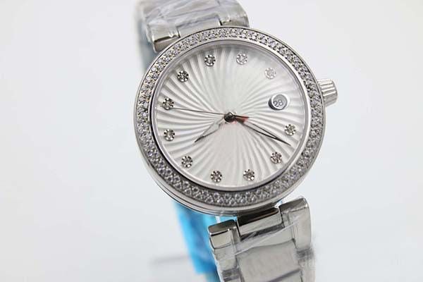 

Chronometer quartz ladymatic women 039 wri twatch co axial apphire white dial diamond bezel 34mm full tainle teel band calendar fimi