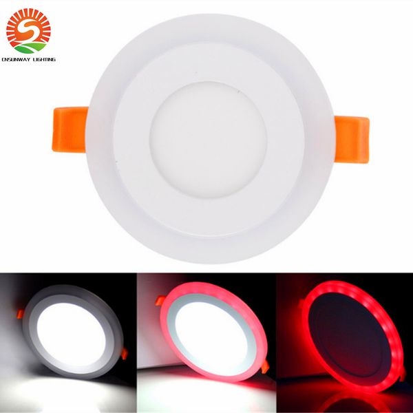 Camxon mais novo LED RGB RGB luzes de teto recesso 6W 9W 18W 24W LED para baixo luzes RGB + cores brancas AC 85-265V