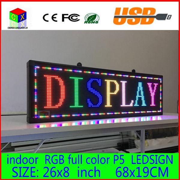 

680x190mm programmable led scrolling message display sign led panel indoor full color board